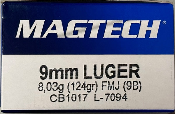 Magtech 9 mm Luger Vollmantel 8,0g/124grs