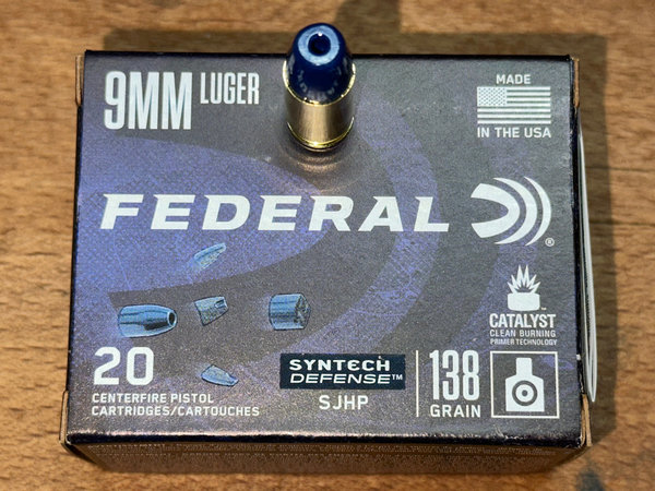 Federal 9mm Syntech Defense 138gr 20 Schuss